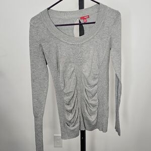 Gray Women's Y2K Ruched Sweater